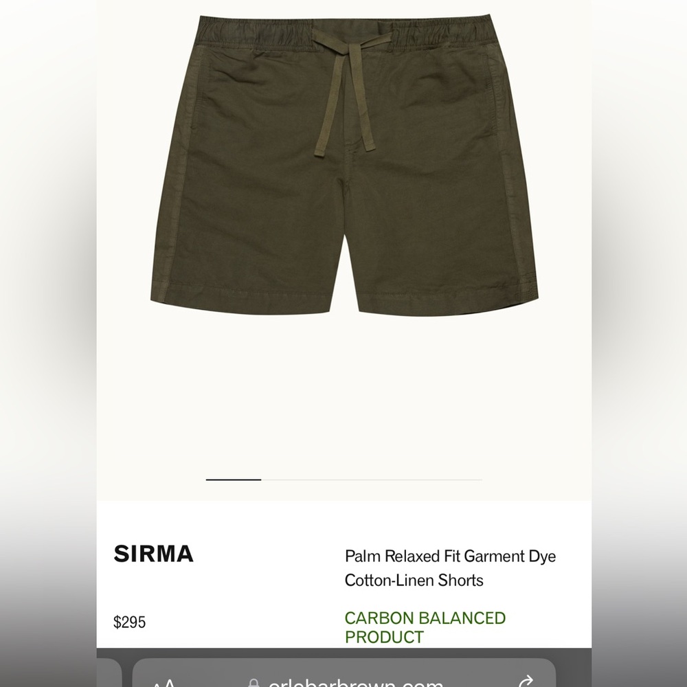Palm Relaxed Fit Garment Dye Cotton-Linen Shorts